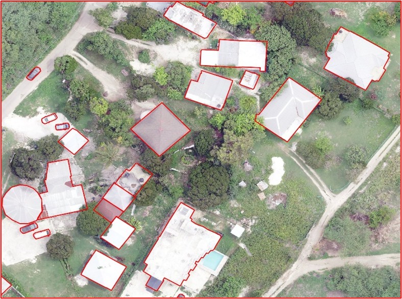 Top comparison image showing manually mapped delineations